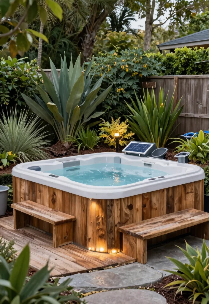 15 Outdoor Hot Tub Ideas That Feel Like a Private Spa 65 15 Outdoor Hot Tub Ideas That Feel Like a Private Spa - 15. Eco-Friendly Hot Tub Retreat 1