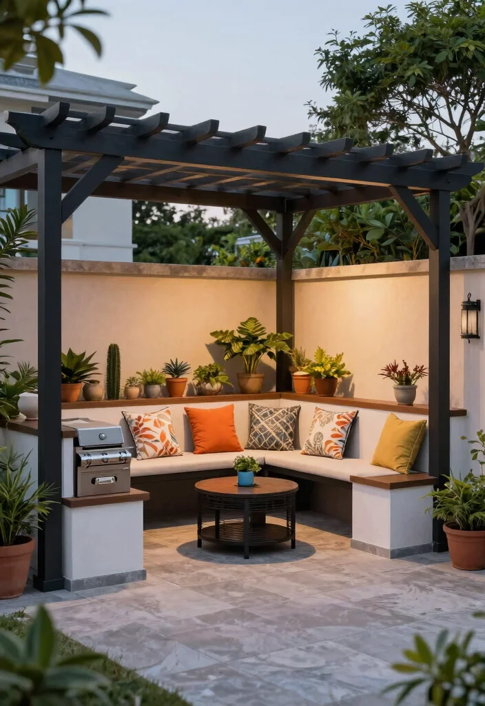 15 Patio Pergola Ideas for Stylish Outdoor Shade 53 15 Patio Pergola Ideas for Stylish Outdoor Shade - 13. Multifunctional Pergola 1