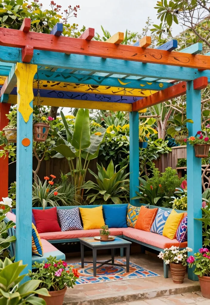 15 Pergola Roofing Ideas That Add Shade & Style 54 15 Pergola Roofing Ideas That Add Shade & Style - 14. Painted Pergola Roof 1
