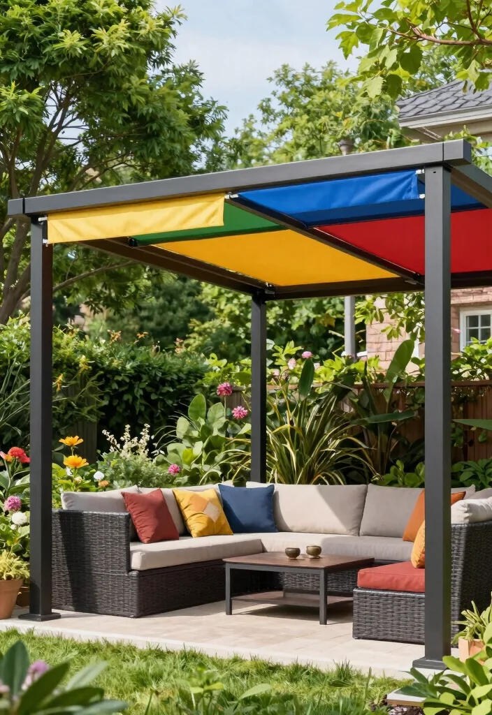 15 Pergola Roofing Ideas That Add Shade & Style 28 15 Pergola Roofing Ideas That Add Shade & Style - 8. Retractable Canopy 1