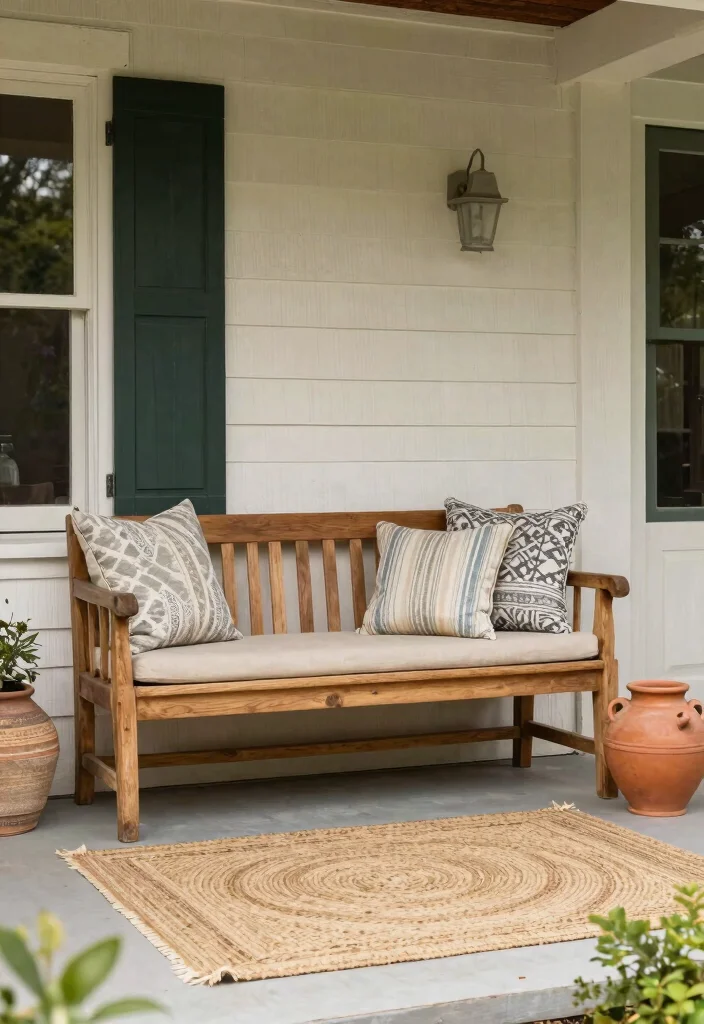 15 Simple Front Porch Ideas That Still Look Stunning 40 15 Simple Front Porch Ideas That Still Look Stunning - 10. Layer Textures for Depth 1