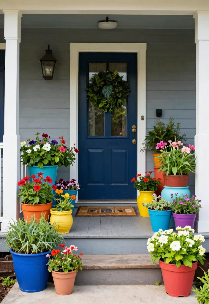 15 Simple Front Porch Ideas That Still Look Stunning 54 15 Simple Front Porch Ideas That Still Look Stunning - 14. Use Colorful Containers 1