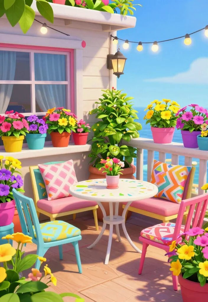 15 Sims 4 Balcony Ideas to Level Up Your Build 25 15 Sims 4 Balcony Ideas to Level Up Your Build - 5. Color Splash 1