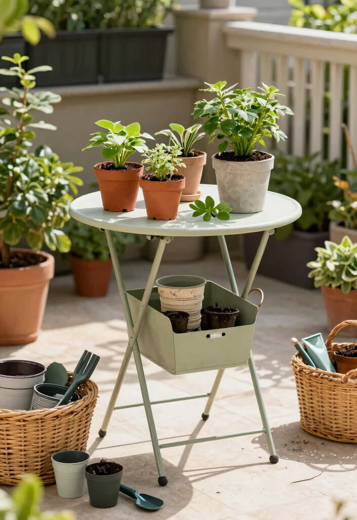 15 Terrace Storage Ideas That Maximize Small Spaces 65 15 Terrace Storage Ideas That Maximize Small Spaces - 15. Compact Folding Tables 1