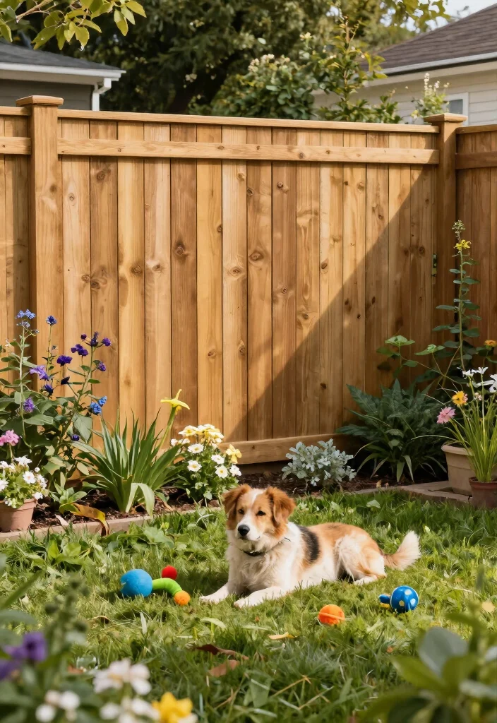 16 Backyard Fence Ideas for Dogs That Are Safe & Stylish - 1. Wooden Slat Fencing 1