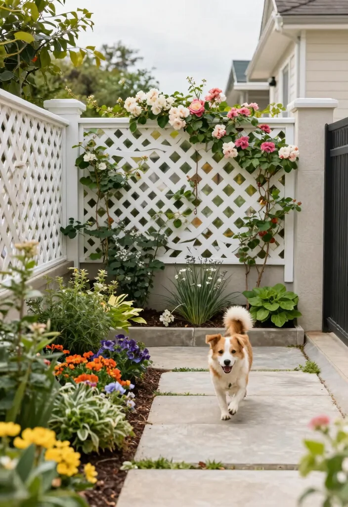 16 Backyard Fence Ideas for Dogs That Are Safe & Stylish - 10. Lattice Fencing 1