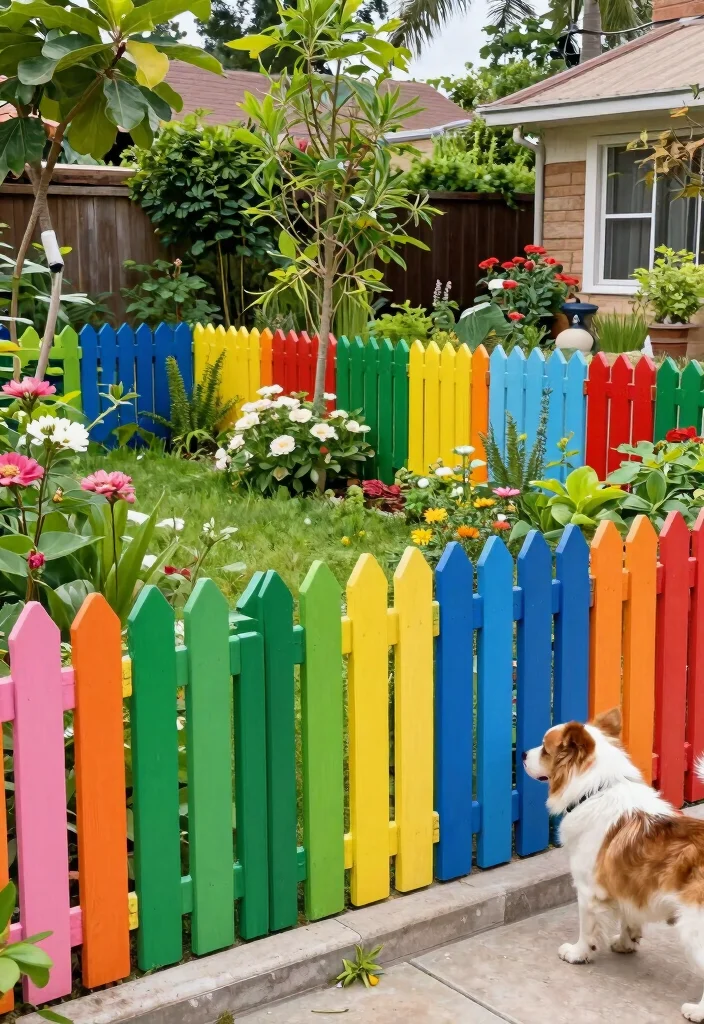 16 Backyard Fence Ideas for Dogs That Are Safe & Stylish - 13. Colorful Composite Fencing 1