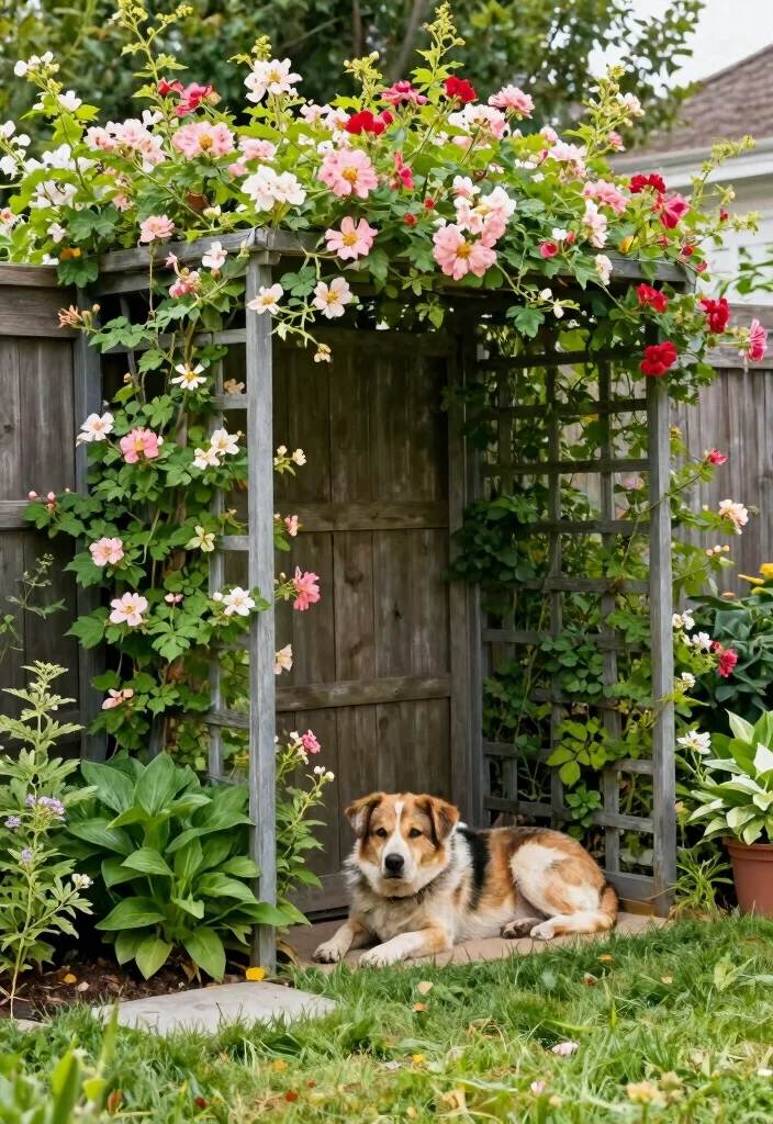 16 Backyard Fence Ideas for Dogs That Are Safe & Stylish - 14. Trellised Fencing 1