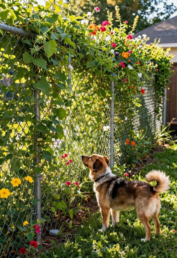 16 Backyard Fence Ideas for Dogs That Are Safe & Stylish - 2. Chain Link with a Twist 1