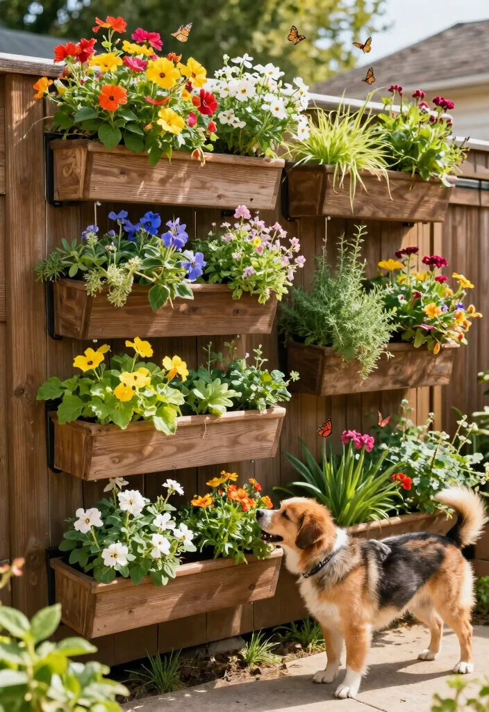 16 Backyard Fence Ideas for Dogs That Are Safe & Stylish - 3. Vertical Gardens 1