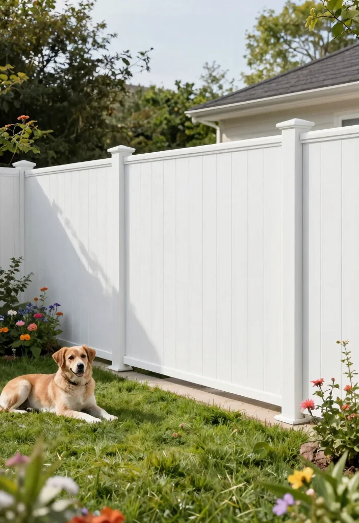 16 Backyard Fence Ideas for Dogs That Are Safe & Stylish - 5. Vinyl Fencing 1