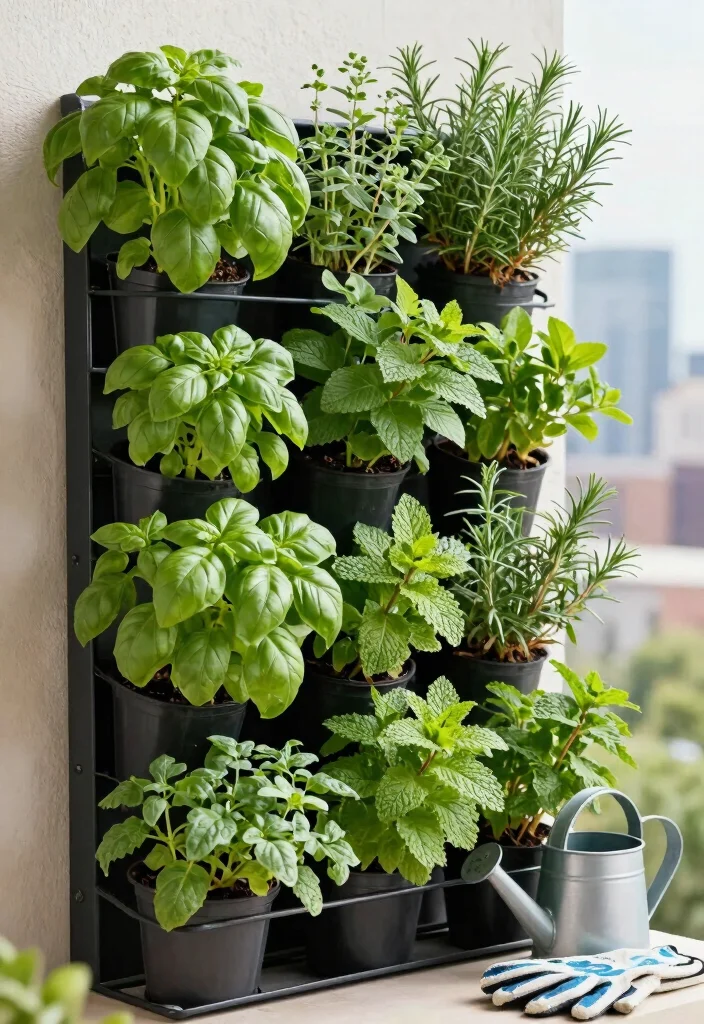 16 Balcony Decor Ideas for Apartments That Look Pinterest Perfect - 1. Vertical Herb Garden 1