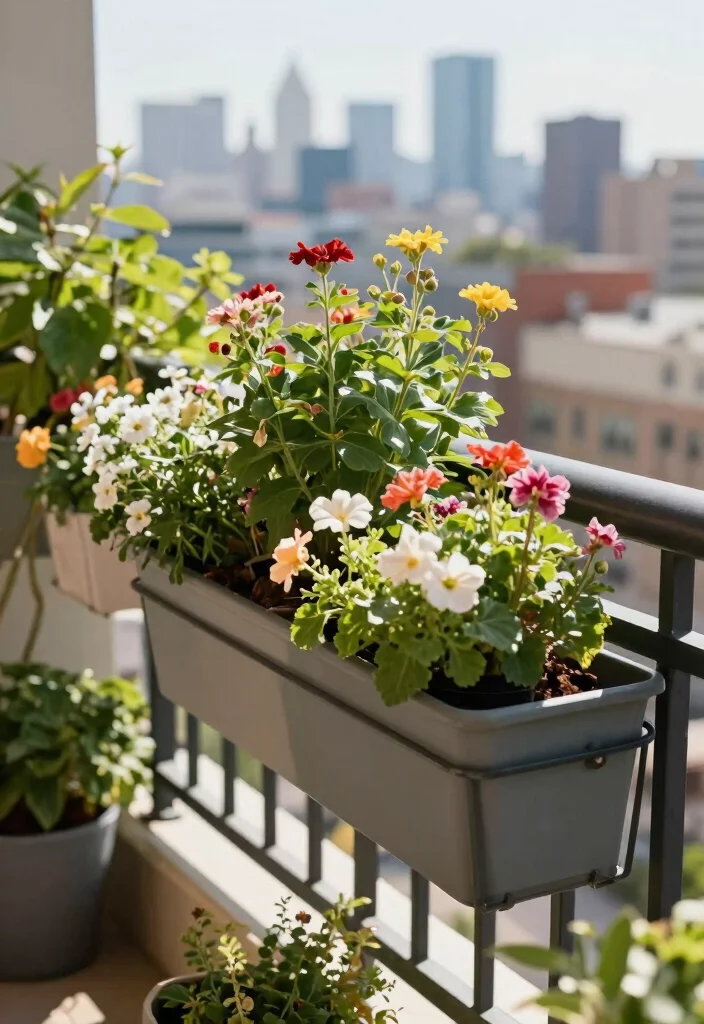 16 Balcony Decor Ideas for Apartments That Look Pinterest Perfect - 5. Stylish Rail Planters 1