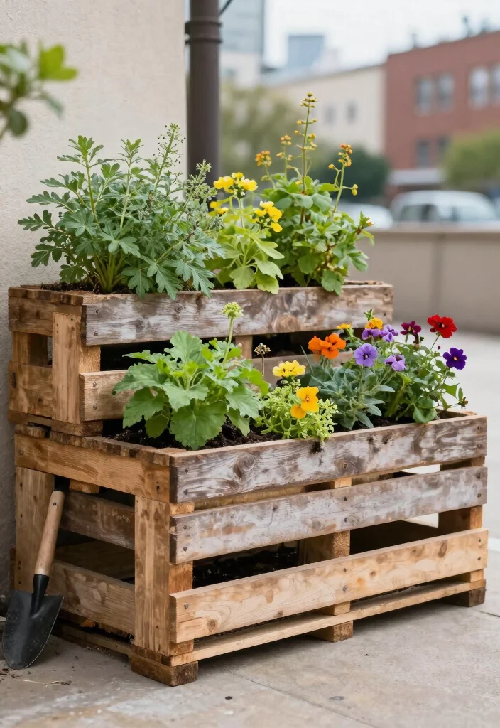16 Balcony Decor Ideas for Apartments That Look Pinterest Perfect - 6. DIY Pallet Garden 1