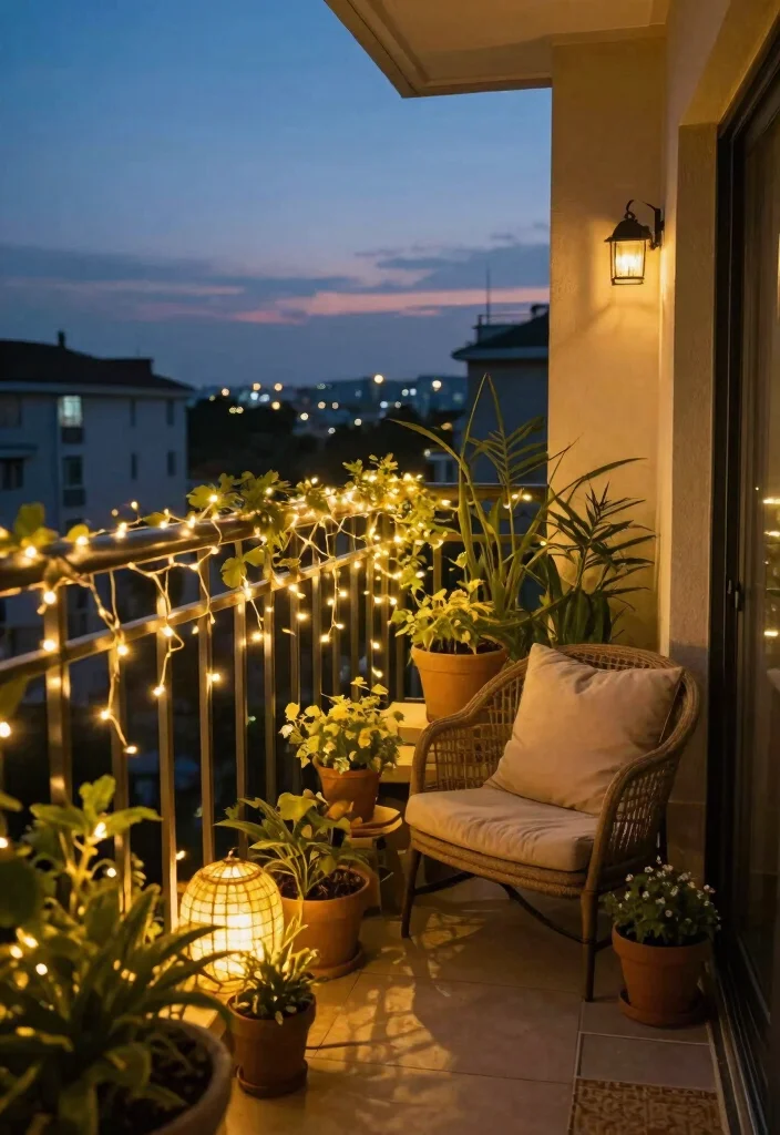 16 Balcony Decor Ideas for Apartments That Look Pinterest Perfect - 8. Charming Fairy Lights 1
