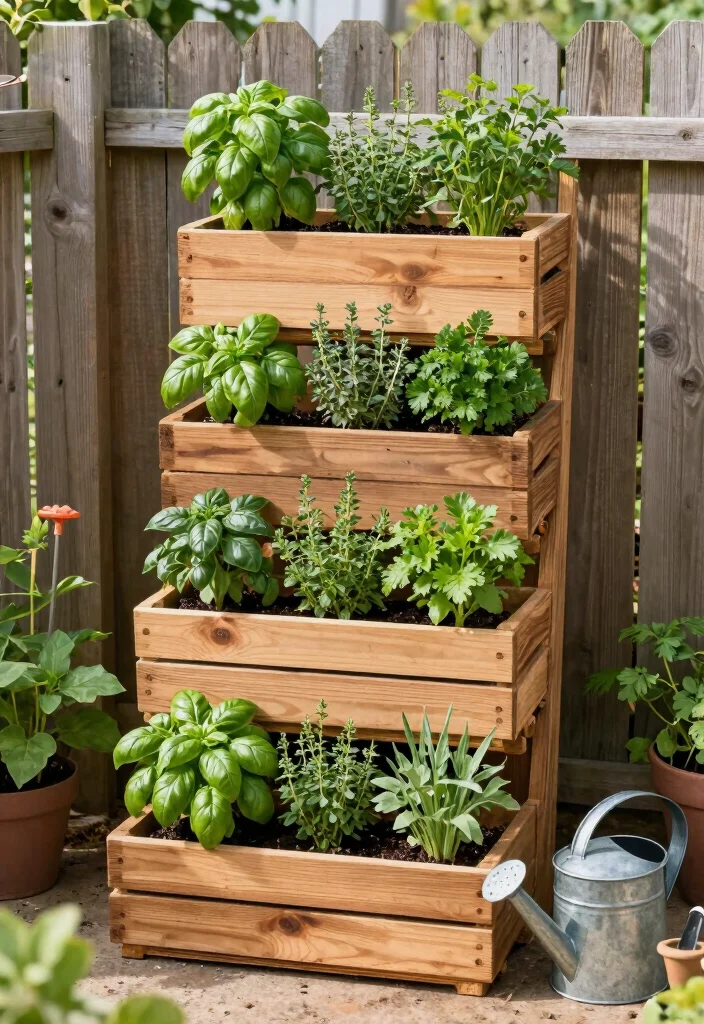 16 Box Planter Ideas That Elevate Your Garden Design - 1. Stacked Herb Box Planter 1