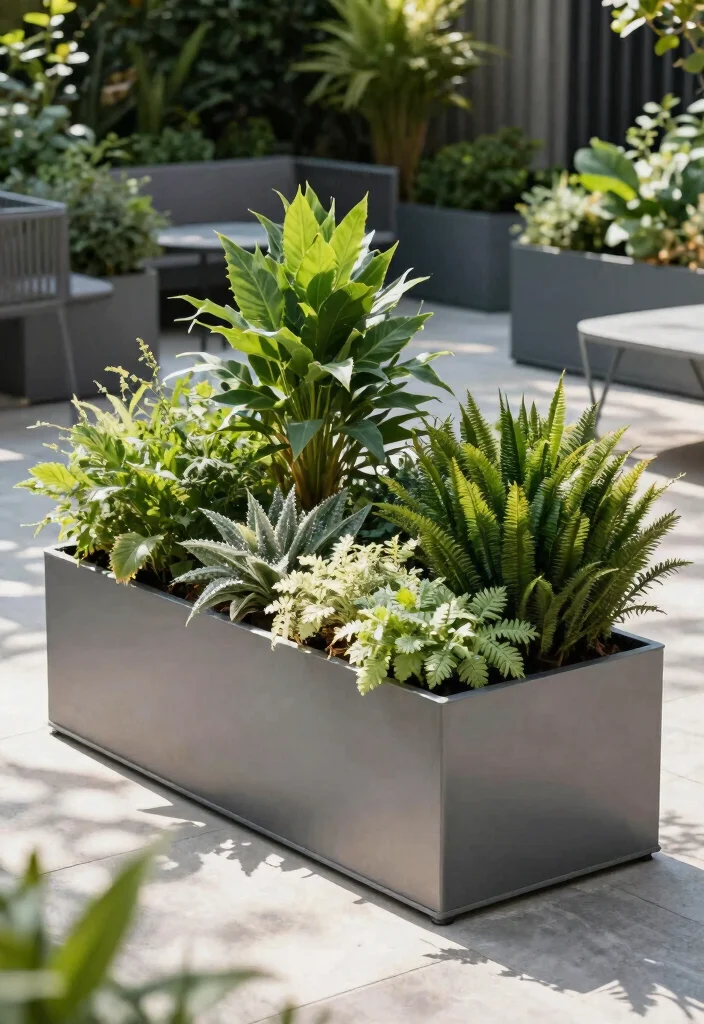 16 Box Planter Ideas That Elevate Your Garden Design - 11. Modern Metal Planters 1