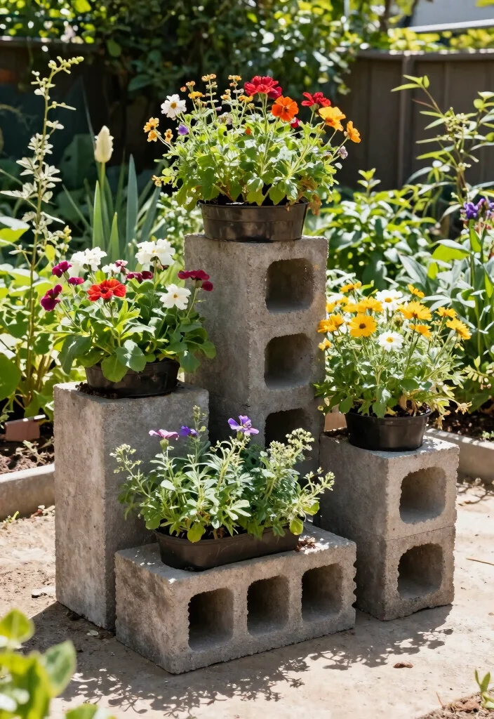16 Box Planter Ideas That Elevate Your Garden Design - 13. DIY Cinder Block Planters 1