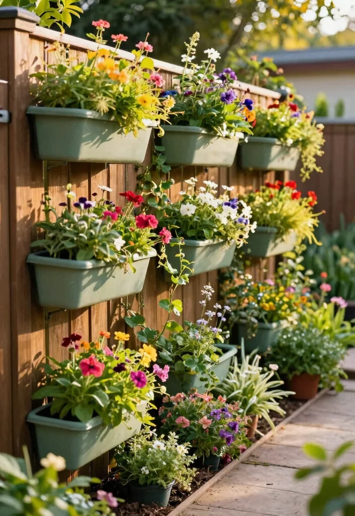 16 Box Planter Ideas That Elevate Your Garden Design - 15. Vertical Fence Planters 1
