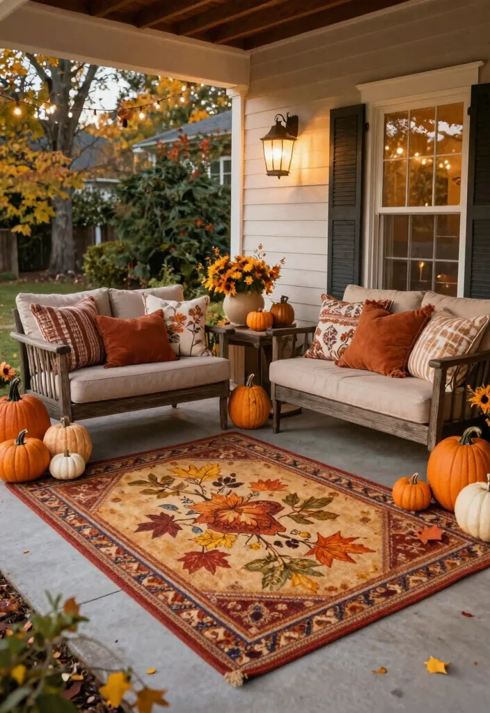 16 Cheap Fall Porch Decor Ideas That Look Luxe 64 16 Cheap Fall Porch Decor Ideas That Look Luxe - 14. Outdoor Rugs 1