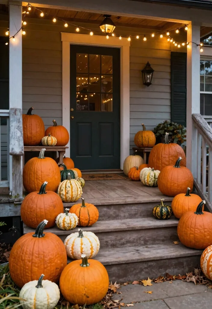 16 Cheap Fall Porch Decor Ideas That Look Luxe 3 16 Cheap Fall Porch Decor Ideas That Look Luxe - 3. Pumpkins Galore 1