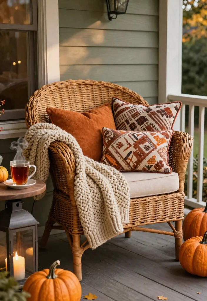 16 Cheap Fall Porch Decor Ideas That Look Luxe 14 16 Cheap Fall Porch Decor Ideas That Look Luxe - 4. Cozy Blankets and Pillows 1