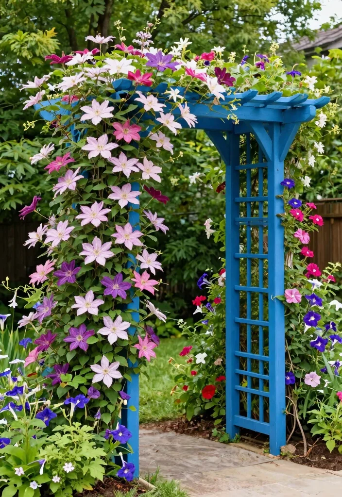 16 Colorful Backyard Ideas That Make Your Outdoor Space Pop 40 16 Colorful Backyard Ideas That Make Your Outdoor Space Pop - 10. Colorful Trellises and Arbors 1