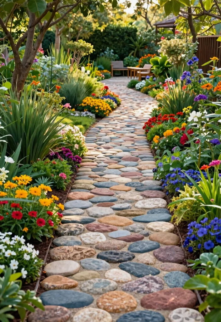 16 Colorful Backyard Ideas That Make Your Outdoor Space Pop 45 16 Colorful Backyard Ideas That Make Your Outdoor Space Pop - 15. Create a Colorful Garden Pathway 1