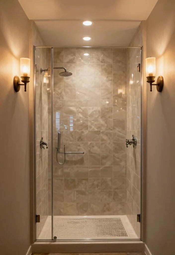 16 Farmhouse Shower Ideas That Blend Rustic & Modern 28 16 Farmhouse Shower Ideas That Blend Rustic & Modern - 8. Recessed Lighting for Ambiance 1