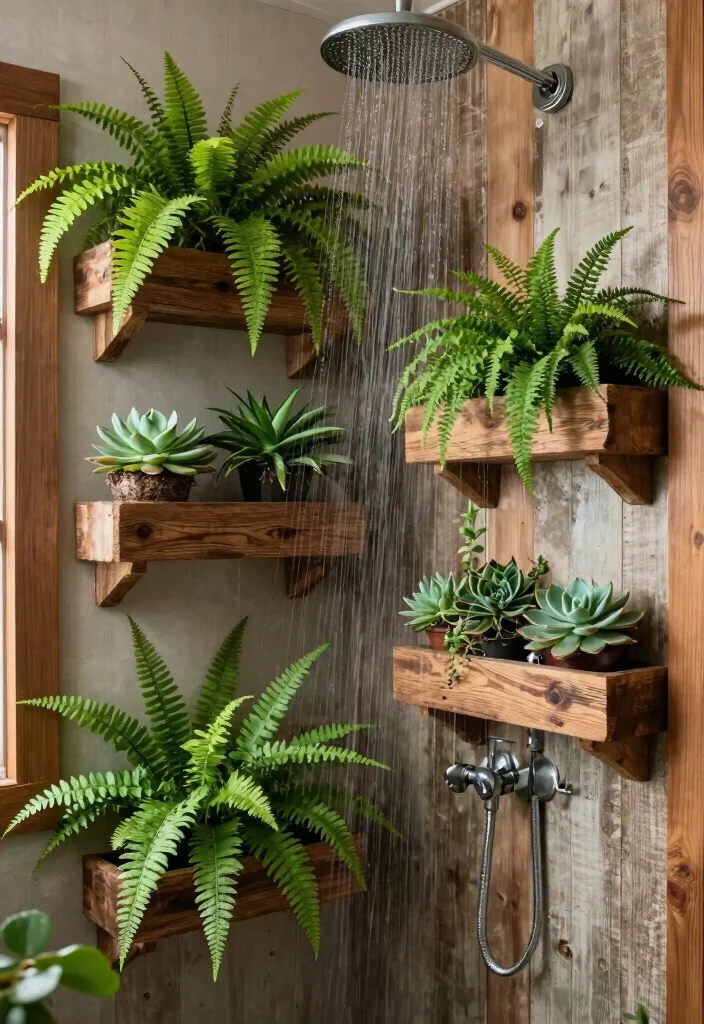 16 Farmhouse Shower Ideas That Blend Rustic & Modern 29 16 Farmhouse Shower Ideas That Blend Rustic & Modern - 9. Natural Elements Like Plants 1