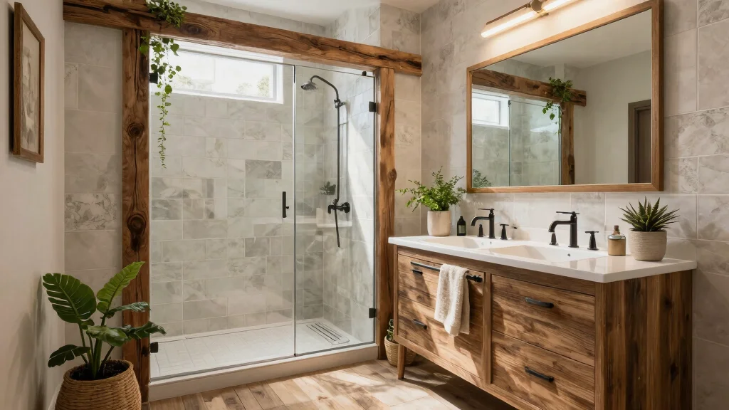 16 Farmhouse Shower Ideas That Blend Rustic & Modern