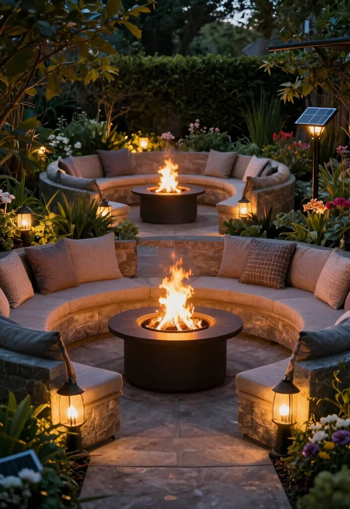 16 Fire Pit 2026 Trending Ideas for Cozy Backyard Nights 40 16 Fire Pit 2026 Trending Ideas for Cozy Backyard Nights - 10. Fire Pit with Solar Garden Lights 1