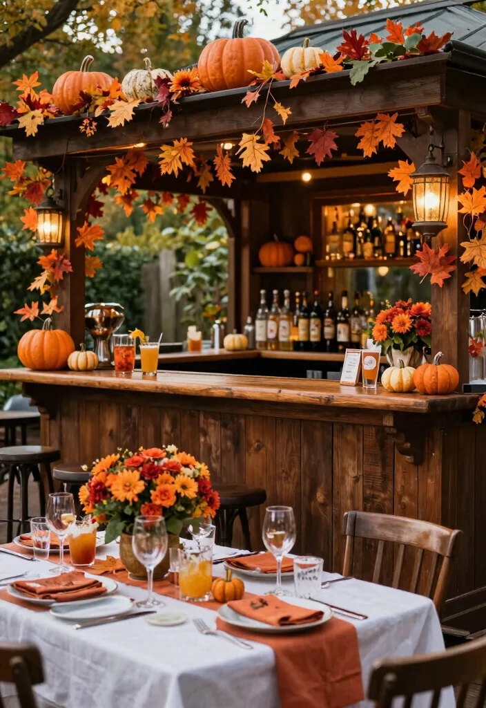 16 Outdoor Patio Bar Ideas for the Perfect Hosting Spot - 14. Seasonal Themes Bar 1