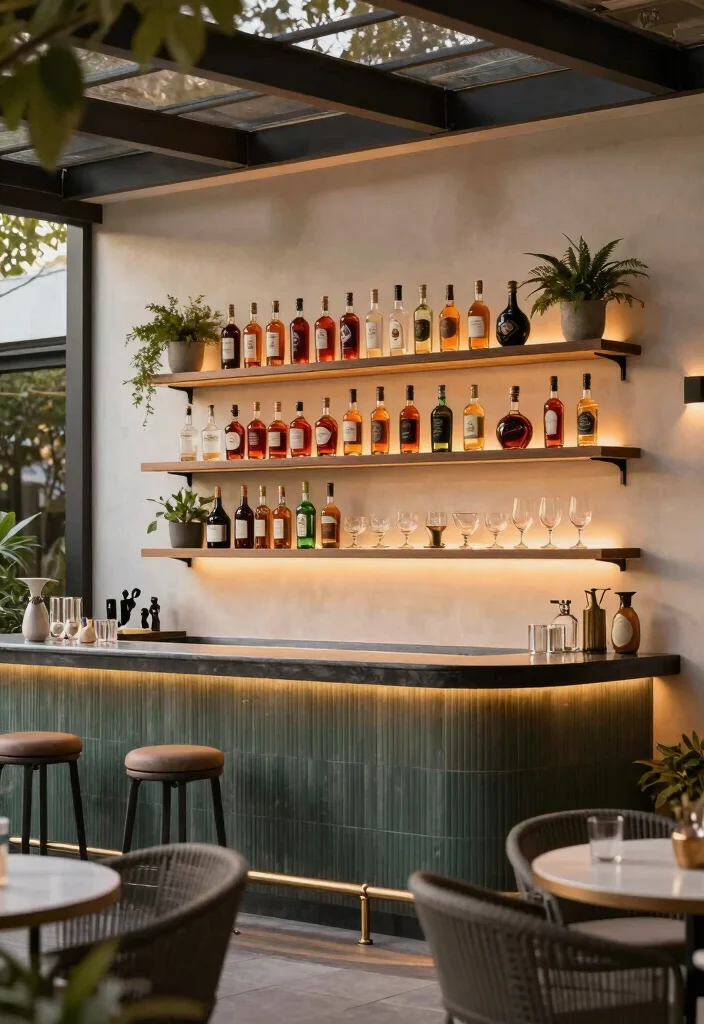 16 Outdoor Patio Bar Ideas for the Perfect Hosting Spot - 4. Floating Bar Shelves 1