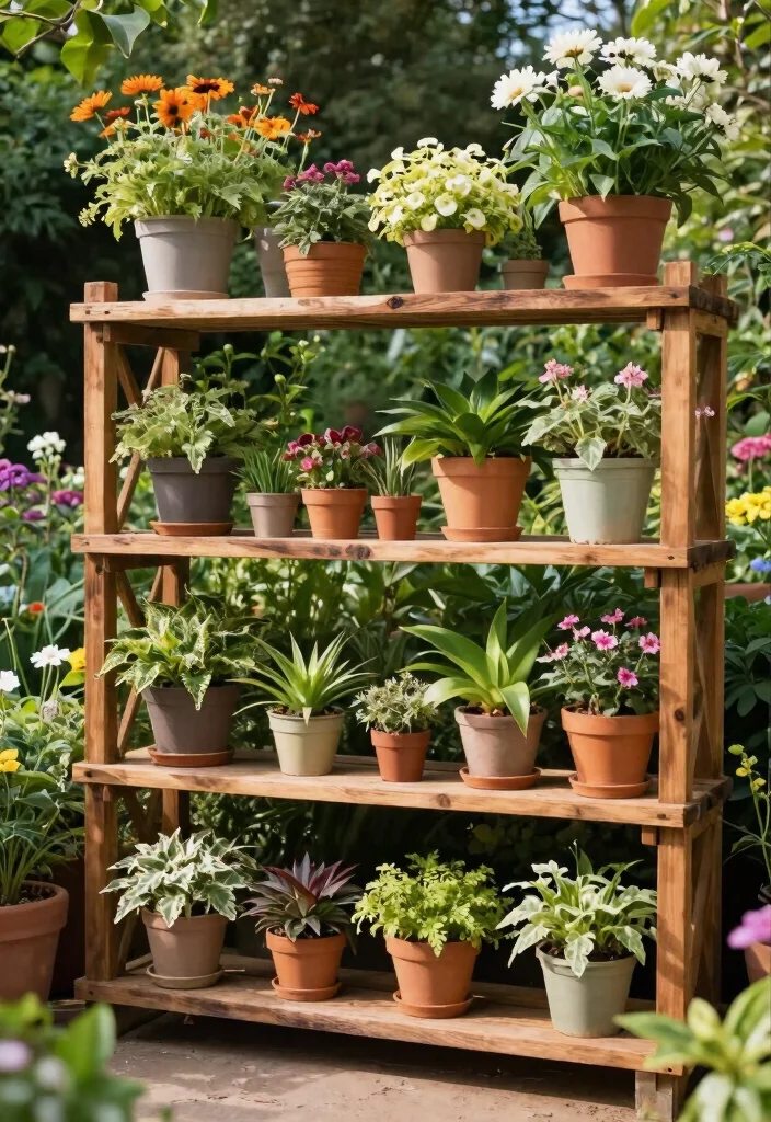 16 Outdoor Storage Ideas That Hide Clutter Beautifully 53 16 Outdoor Storage Ideas That Hide Clutter Beautifully - 13. Creative Plant Shelves 1