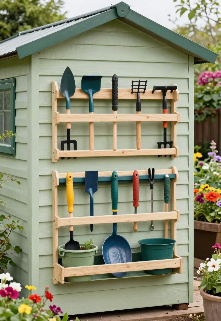 16 Outdoor Storage Ideas That Hide Clutter Beautifully 18 16 Outdoor Storage Ideas That Hide Clutter Beautifully - 8. Wall-Mounted Tool Organizer 1
