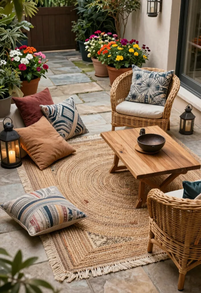 16 Patio Layout Ideas That Make Entertaining Easy - 3. Layered Textures 1