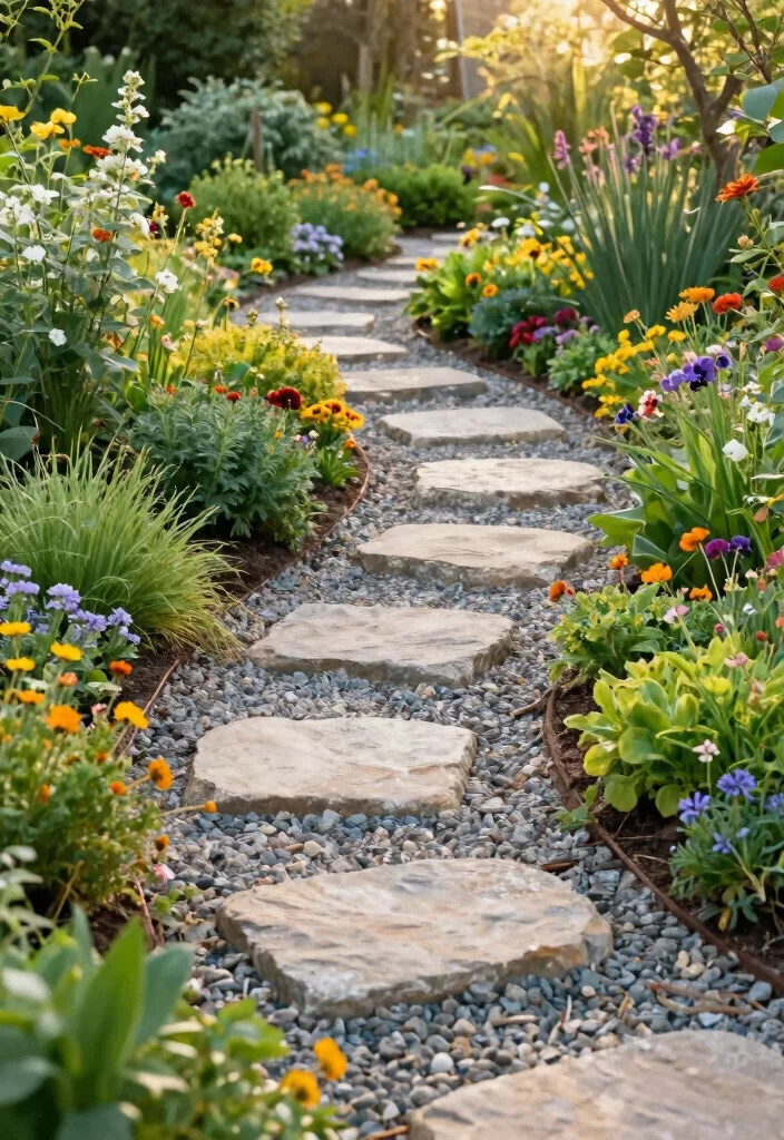 17 Backyard Stone Patio Ideas for a Timeless Outdoor Upgrade 66 17 Backyard Stone Patio Ideas for a Timeless Outdoor Upgrade - 16. Artistic Garden Pathways 1