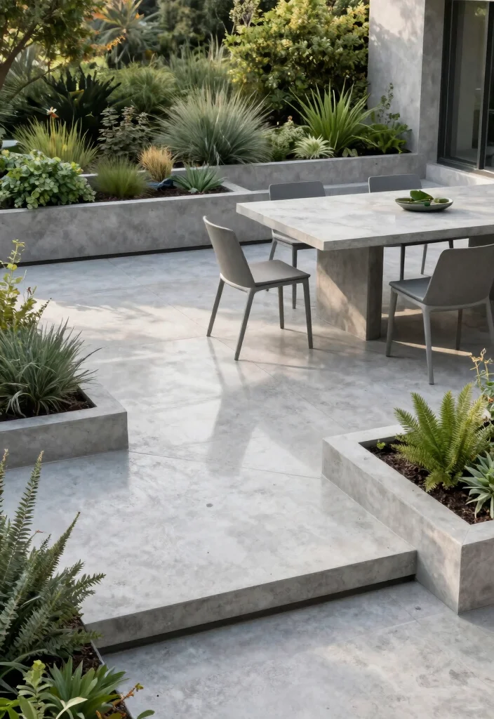 17 Backyard Stone Patio Ideas for a Timeless Outdoor Upgrade 13 17 Backyard Stone Patio Ideas for a Timeless Outdoor Upgrade - 3. Modern Concrete Minimalism 1