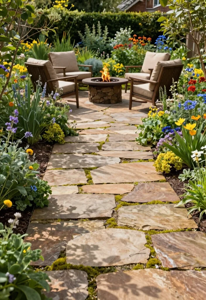 17 Backyard Stone Patio Ideas for a Timeless Outdoor Upgrade 24 17 Backyard Stone Patio Ideas for a Timeless Outdoor Upgrade - 4. Rustic Flagstone Beauty 1