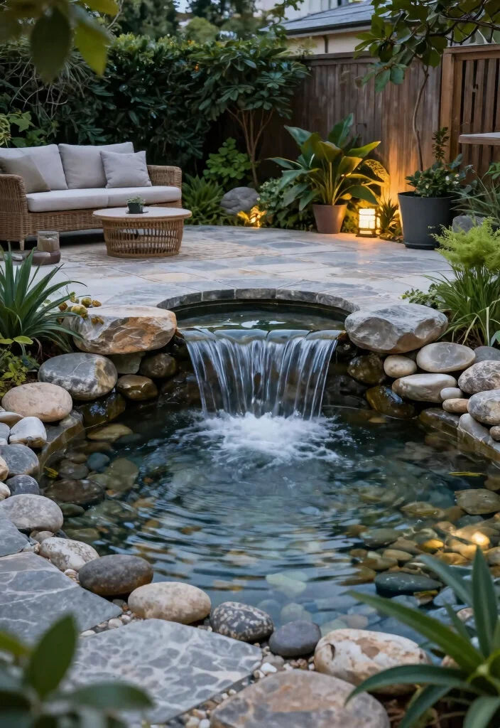 17 Backyard Stone Patio Ideas for a Timeless Outdoor Upgrade 27 17 Backyard Stone Patio Ideas for a Timeless Outdoor Upgrade - 7. Patio with Integrated Water Features 1