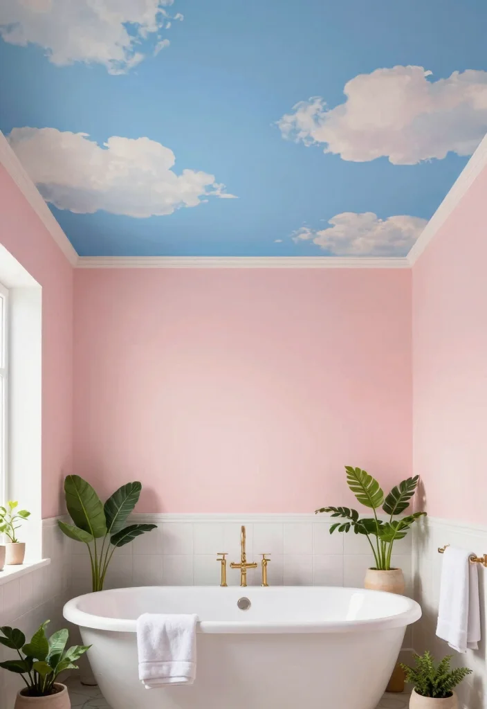 17 Bathroom Ceiling Ideas Modern Homes Are Loving 41 17 Bathroom Ceiling Ideas Modern Homes Are Loving - 11. Artistic Ceiling Murals 1