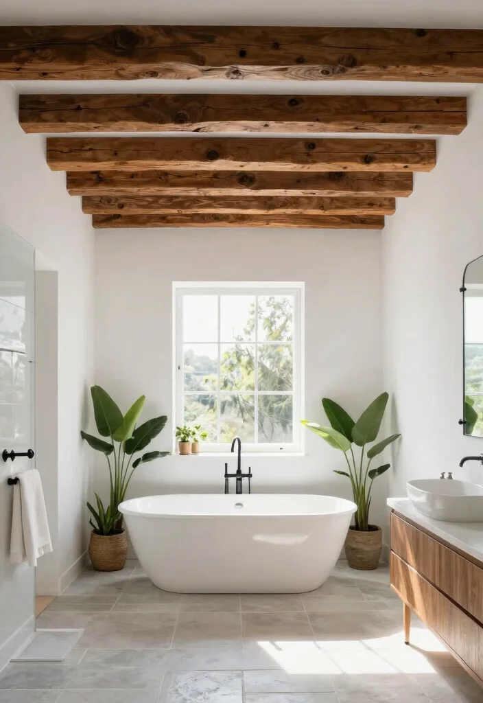 17 Bathroom Ceiling Ideas Modern Homes Are Loving 14 17 Bathroom Ceiling Ideas Modern Homes Are Loving - 4. Wood Beam Ceilings 1