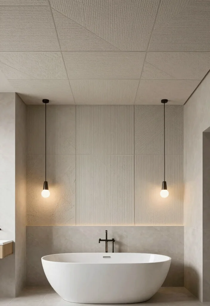 17 Bathroom Ceiling Ideas Modern Homes Are Loving 25 17 Bathroom Ceiling Ideas Modern Homes Are Loving - 5. Textured Ceiling Panels 1
