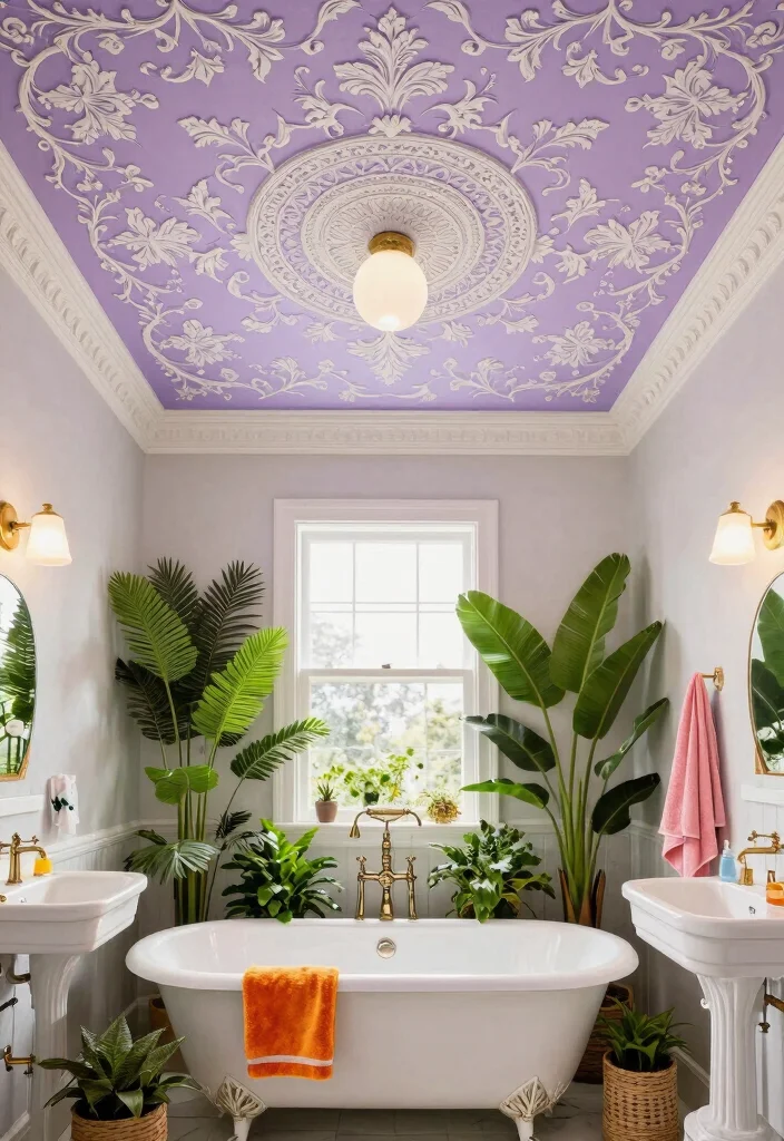 17 Bathroom Ceiling Ideas Modern Homes Are Loving 27 17 Bathroom Ceiling Ideas Modern Homes Are Loving - 7. Stenciled Ceilings 1