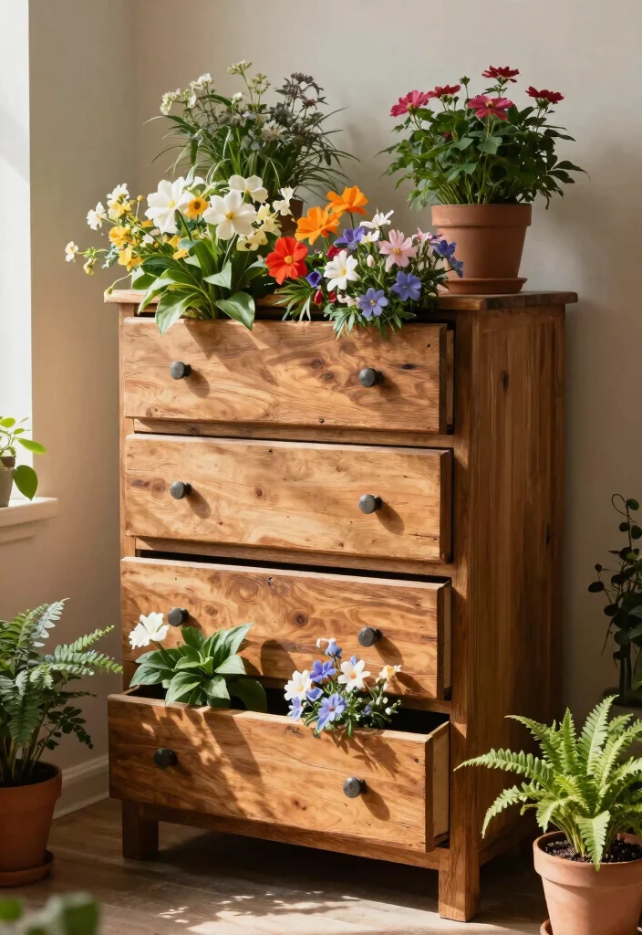 17 Container Gardening Ideas Perfect for Small Spaces 38 17 Container Gardening Ideas Perfect for Small Spaces - 8. Repurposed Furniture Planters 1