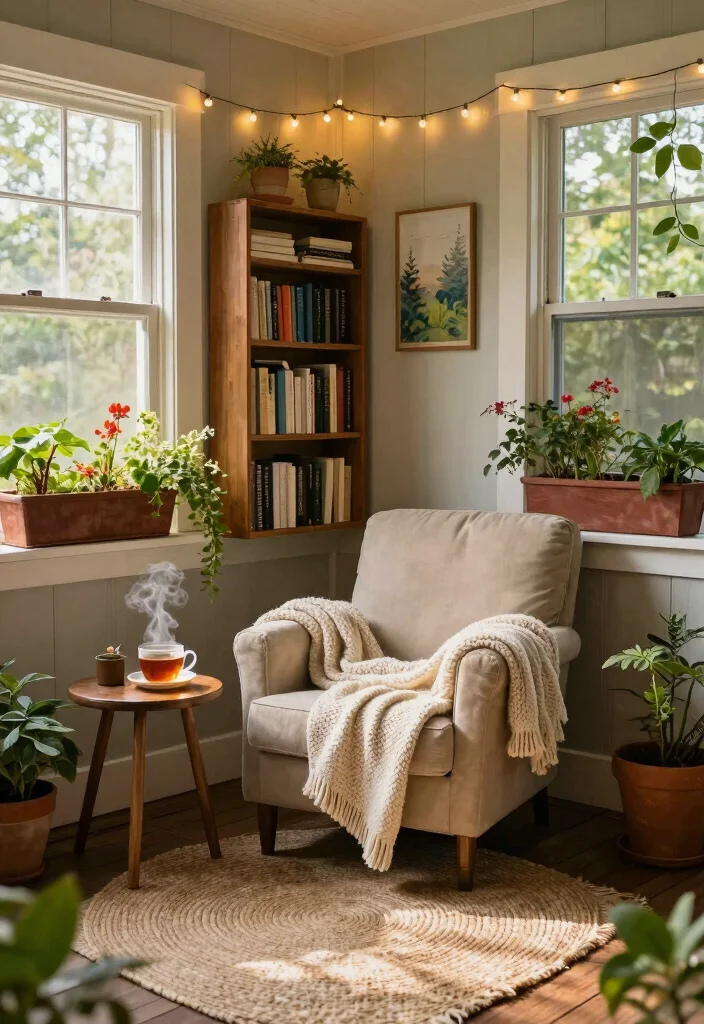 17 Enclosed Front Porch Ideas That Feel Cozy Year Round 1 17 Enclosed Front Porch Ideas That Feel Cozy Year Round - 1. Cozy Reading Nook with Book Shelves 1