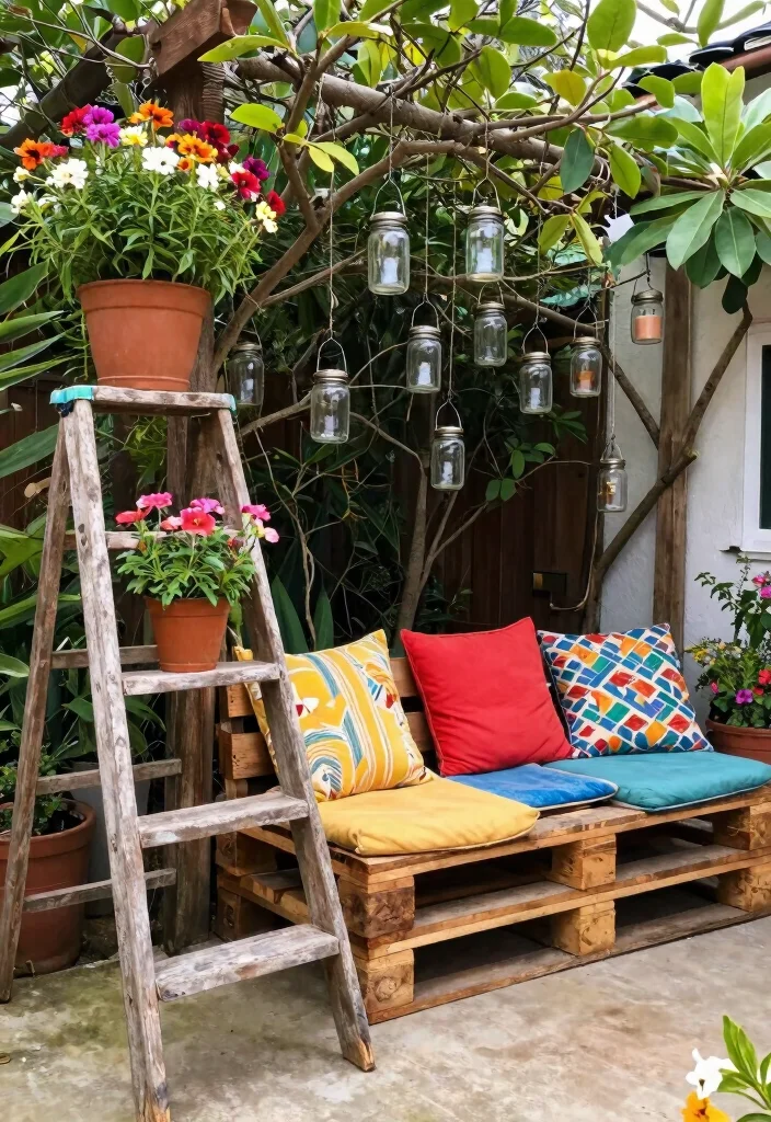 17 Patio Decorating 2026 Trending Ideas That Feel Fresh & Inviting 27 17 Patio Decorating 2026 Trending Ideas That Feel Fresh & Inviting - 7. Upcycled Decor for a Unique Touch 1