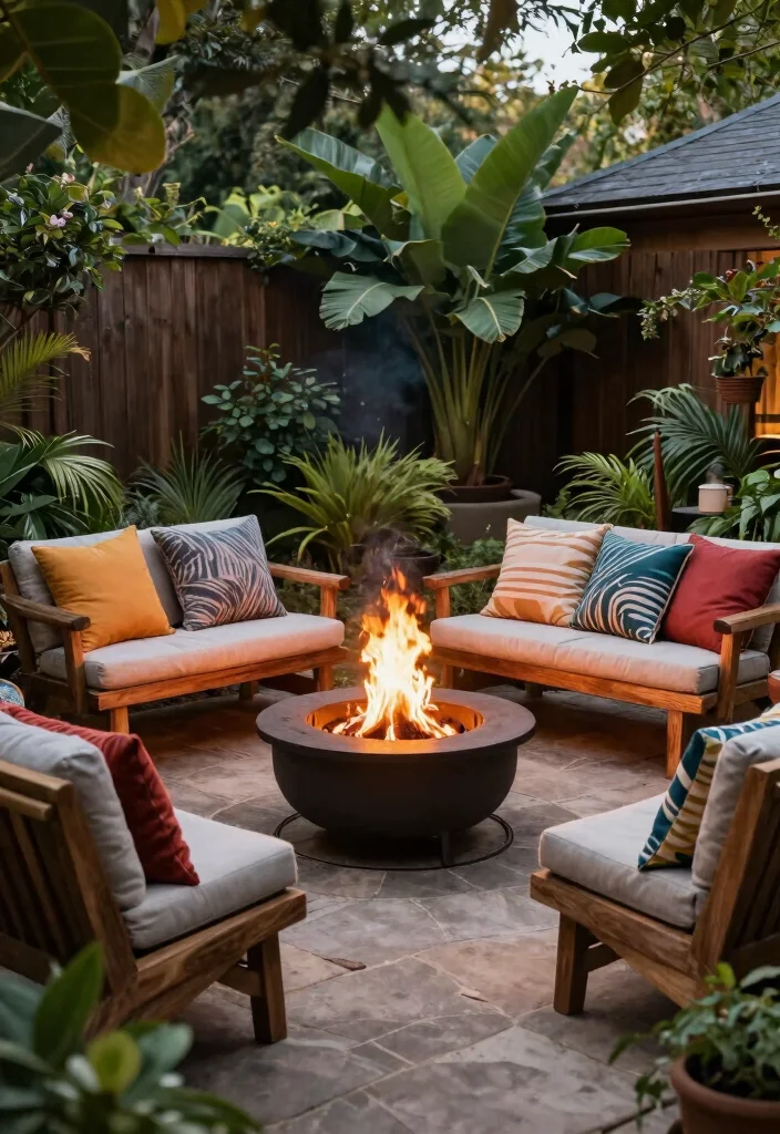 18 Fire Pit Backyard Ideas That Feel Warm & Inviting - 14. Fire Pit with Seating Nooks 1