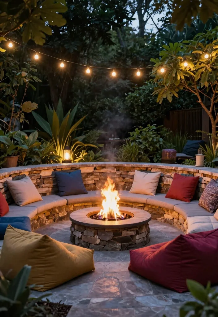 18 Fire Pit Backyard Ideas That Feel Warm & Inviting - 5. Sunken Fire Pit 1